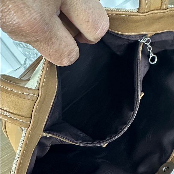 Coach Bleecker Tan Leather & Caneva Shoulder Bag - Picture 5 of 15